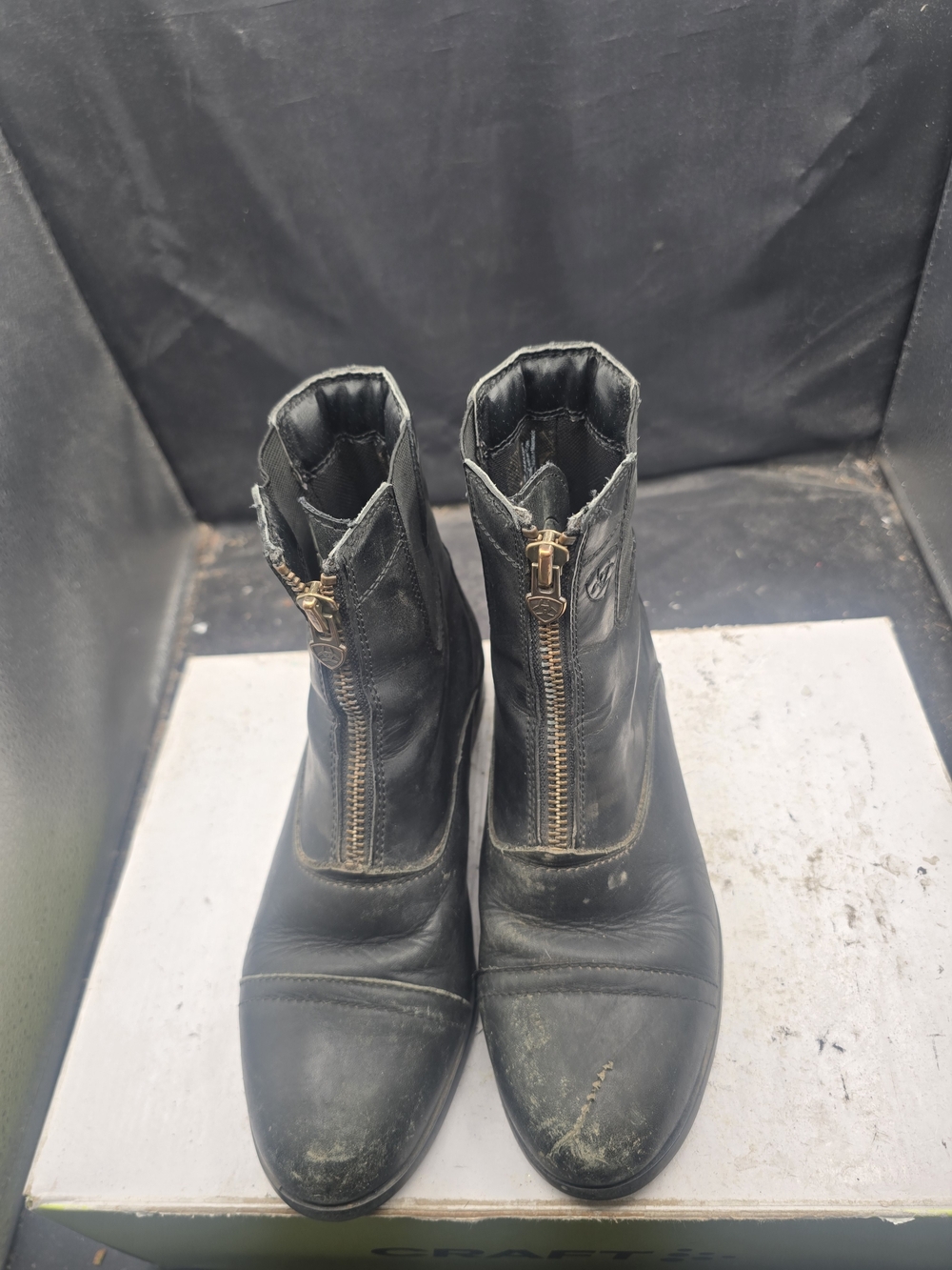 Ariat Black Leather Front-Zip Women's Ankle Boots